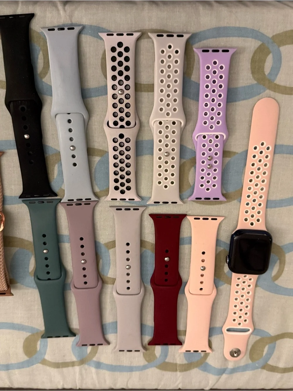 Apple Smartwatch with Light Pink Ventilated Sport Band